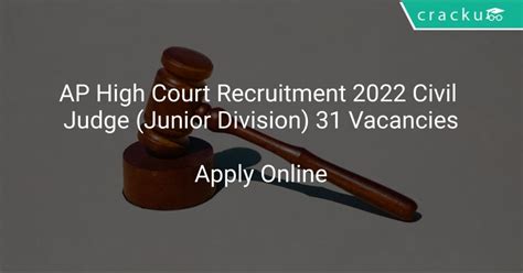 Ap High Court Recruitment Civil Judge Junior Division