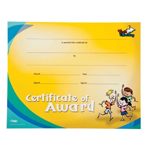 T And T Certificate Of Award Pkg Of 10 Only 7 Left In Stock Awana