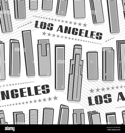 Vector Los Angeles Seamless Pattern Square Repeat Background With