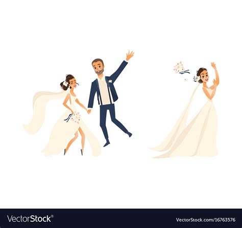 Groom And Pride Character Set Isolated Royalty Free Vector