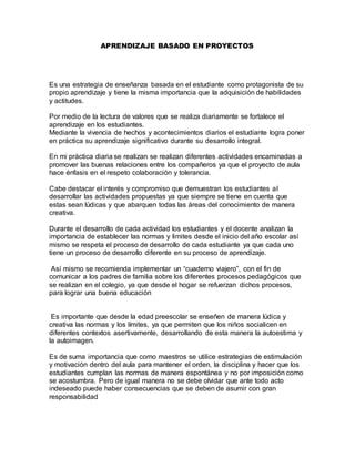 Aprendizaje Basado En Proyectos PDF