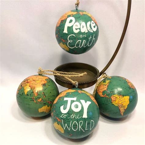 Globe Ornaments Set Of 4 Christmas Ornaments Globe Decor Etsy