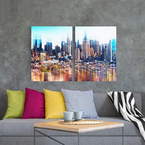 Stampa Su Tela Manhattan Skyline Urban Stretch Verticale Su