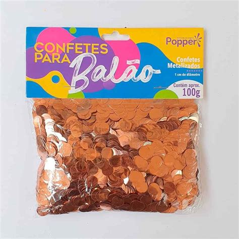 Confete Metalizado para Balão Popper 1cm 100g Confete Magazine Luiza