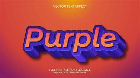 Modèle D effet De Texte Eps Vectoriel Entièrement Modifiable 3d Violet