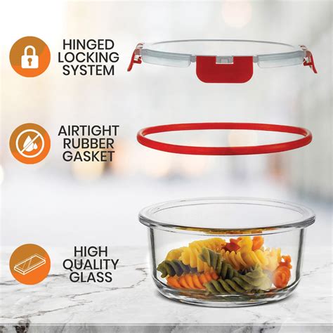 Kitchen Organizer Piece Superior Glass Food Storage Set Locking Hi