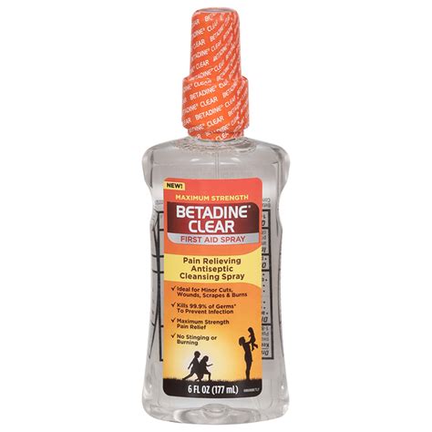 Betadine Clear First Aid Spray Maximum Strength 6 Fl Oz Delivery Or Pickup Near Me Instacart