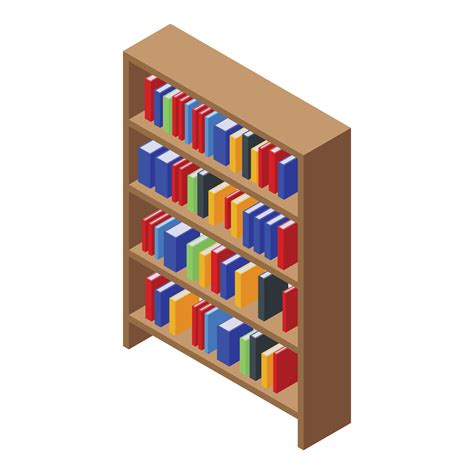 Library Book Shelf Icon Isometric Style 15913031 Vector Art At Vecteezy