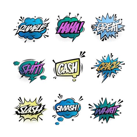 Premium Vector A Set Of Speech Bubbles Comic And Elements With