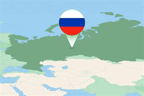 Premium Vector Map Illustration Of Russia With The Flag Cartographic