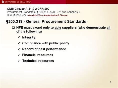 OMB Circular A81 2 CFR 200 Procurement Standards