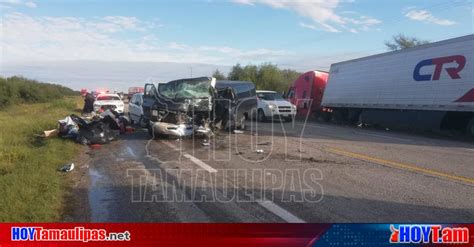 Hoy Tamaulipas Choque En Tamaulipas Cinco Lesionados Dejo Choque Entre Van Y Trailer En La