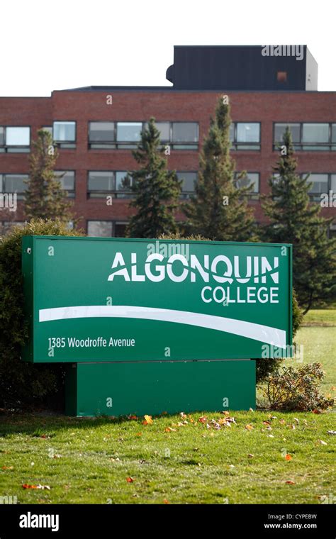 Algonquin College Sign On Their Campus In Ottawa Canada A Vocational