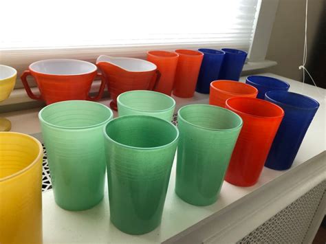 Hazel Atlas Glass Juice Cups Dessert Cups Tea Cups And Saucers 26 Pcs