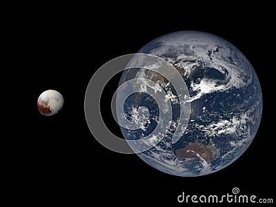 accurate size comparison  earth  pluto planets  solar system