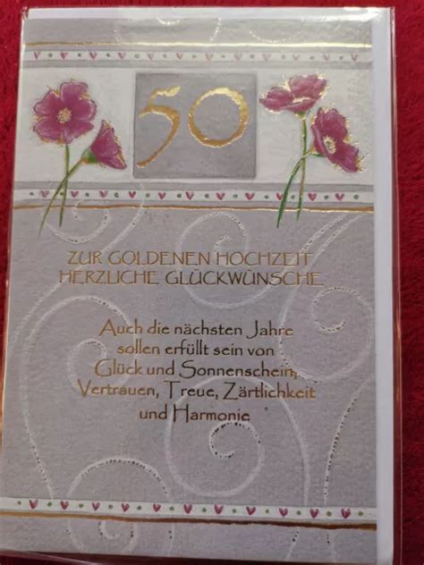 ZUR GOLDENEN HOCHZEIT Glückwunschkarte Karte Mit Umschlag Karten