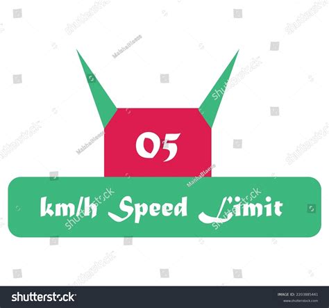 5 Kmh Speed Limit Sign Label Stock Vector Royalty Free 2203885441