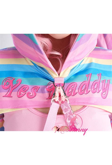 Yes Daddy Sexy Lingerie Set Rainbow Bunny Ear Long Sleeve Top And Vest Panty Set Top Quality