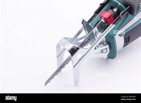 battery powered sawing tool - reciprocating saw garden tool Stock Photo ...