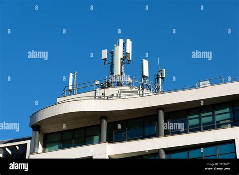 G And G Mobile Phone Antennas Installed On The Rooftop Of A Building