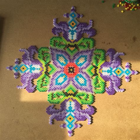 Big Perler Bead Flower Wall Art Diy Perler Bead Crafts Perler Bead