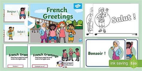 French Greetings Matching Activity Resource Pack