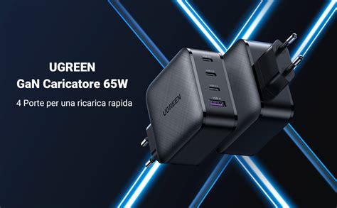 Ugreen Caricatore Usb C W Alimentatore Usb C Con Gan Tech