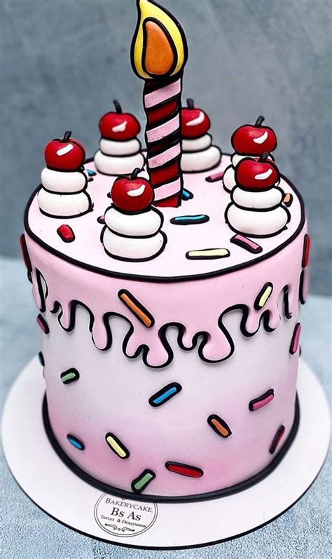 Cute Comic Cakes For Cartoon Lovers Ombre Pink Cake Sprinkles