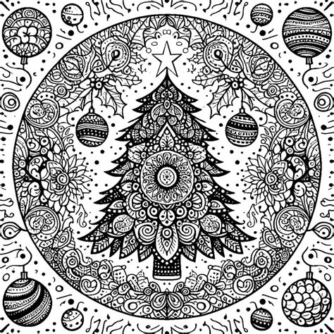 Coloriage Sapin de Noël Mandala 2