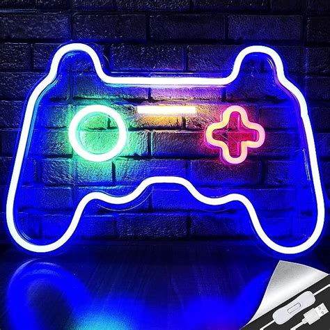 Letrero LED de neón con forma de mando de juego regalo para