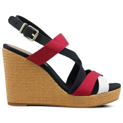 TOMMY HILFIGER ICONIC ELENA SANDAL HARDWARE Kolor Granatowy