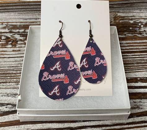 Atlanta Braves Earrings Sports Baseball Jewelry T Ideas Etsy