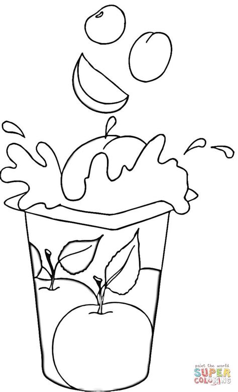 Dibujo De Yogur Con Frutas Para Colorear Dibujos Para Colorear