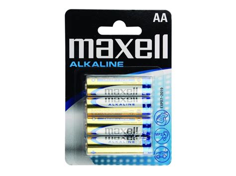 Alkaline Battery Lr6 Aa 4 Maxell Blister Eu Supplies