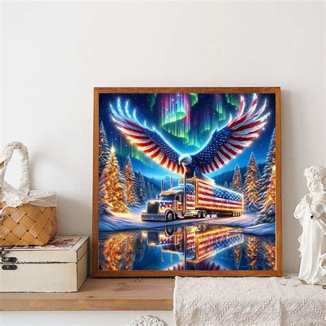 5D DIY Full Round Drill Diamond Painting American Eagle Kit Home Decor