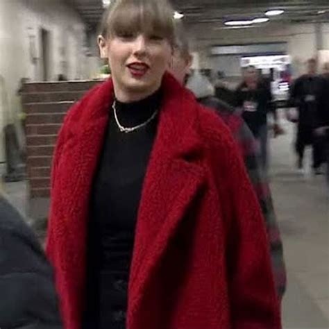 Red Double Breasted Kansas City Chiefs Game Taylor Swift Coat
