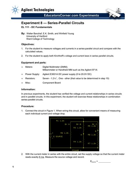 Series And Parallel Circuit Experiment Procedure - Wiring Diagram