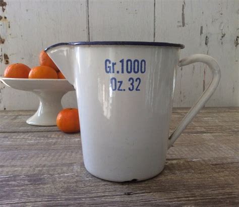 Vintage White Enamel Measuring Cup