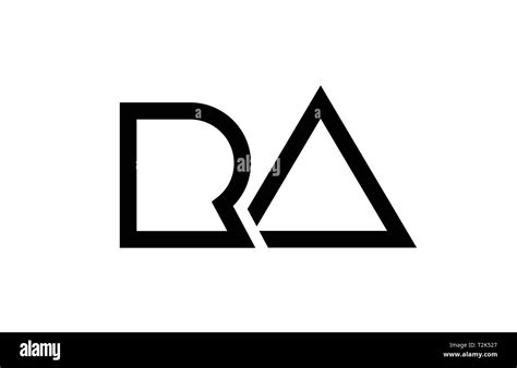 Black And White Alphabet Letter Logo Combination Ra R A Design Suitable