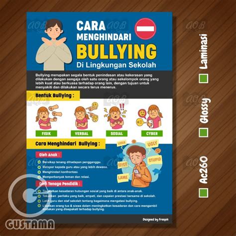 Poster Cara Menghindari Bullying Poster Edukasi Anak Laminasi A3 Lazada Indonesia