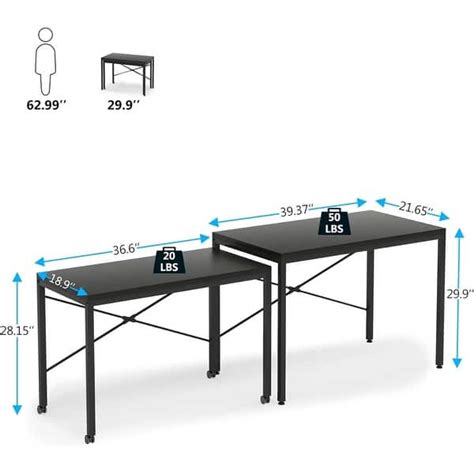 L Shaped Desks for Two Person, Double Corner Desks Computer Table - Bed ...