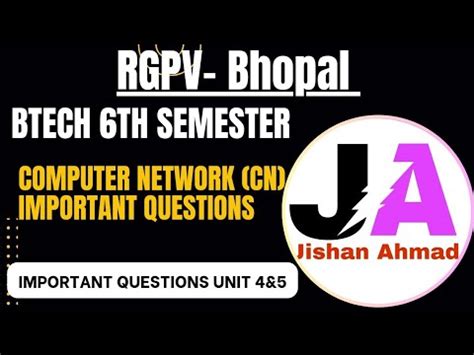 Computer Network RGPV BTech 6th Semester Important Questions Unit 4