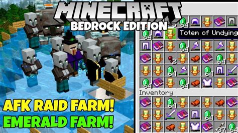 Minecraft Bedrock Fully AFK RAID FARM 1 400 Emeralds Hr Pillager