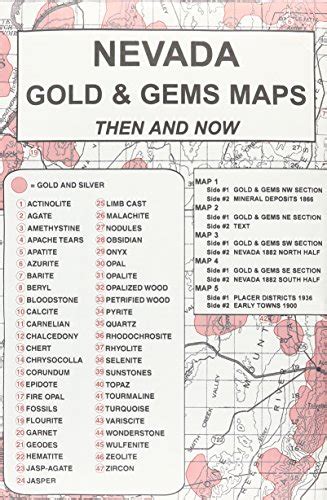 Nevada, Gold & Gems, 5 Map Set Then & Now - Prospecting Supplies