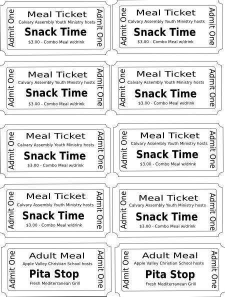 Meal Tickets Clip Art At Vector Clip Art Online Royalty