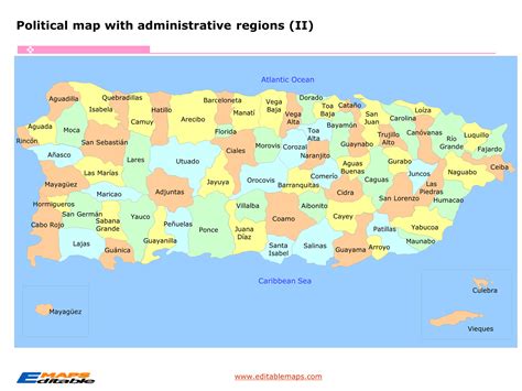 Puerto Rico Municipality map - Editable PowerPoint Maps