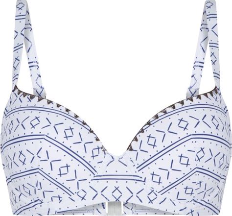 LingaDore Voorgevormde Bikini 7117BT Blauw Wit Print 36D Bol