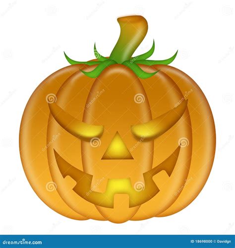 Halloween Carved Pumpkin Isolated White Background Stock Illustration