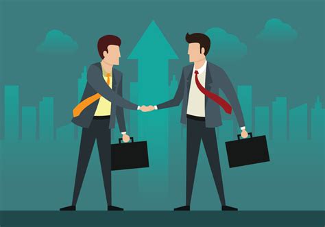 Two Business Man On A Deal 516864 Vector Art At Vecteezy