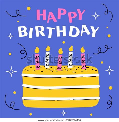 Birthday Greeting Card Cake Candles Next Stock Vector Royalty Free 2285724459 Shutterstock